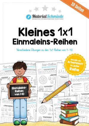 Kleines Einmaleins: Reihen von 1-10 (10 Arbeitsblätter)