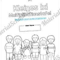 Kleines 1x1: Tafel / Multiplikationstafel (Deckblatt)