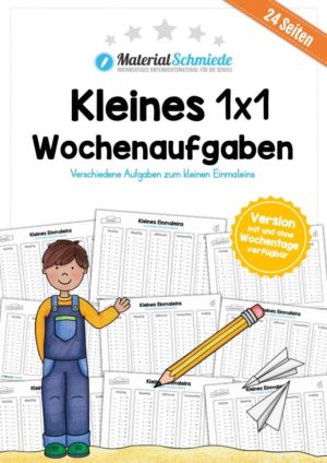 Kleines Einmaleins: Wochenaufgaben / Tagesaufgaben (24 Arbeitsblätter)