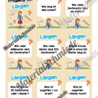 Fragekarten: Thema Längen (2. & 3. Klasse) - Arbeitsblatt 01