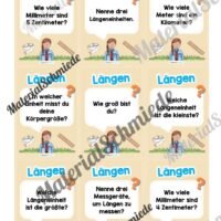 Fragekarten: Thema Längen (2. & 3. Klasse) - Arbeitsblatt 02