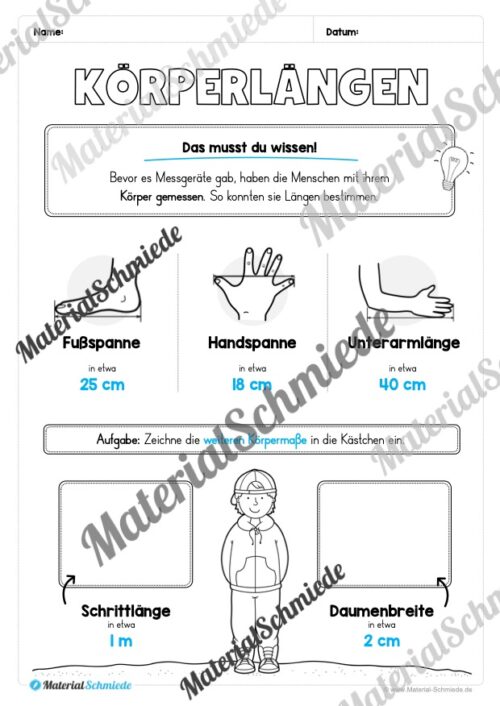 Arbeitsheft Längen: Grundwissen (2. & 3. Klasse) - Arbeitsblatt 02