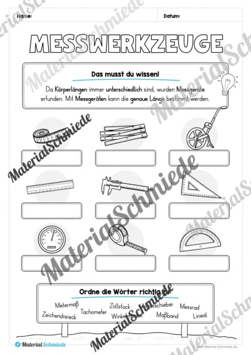 Arbeitsheft Längen: Grundwissen (2. & 3. Klasse) - Arbeitsblatt 03