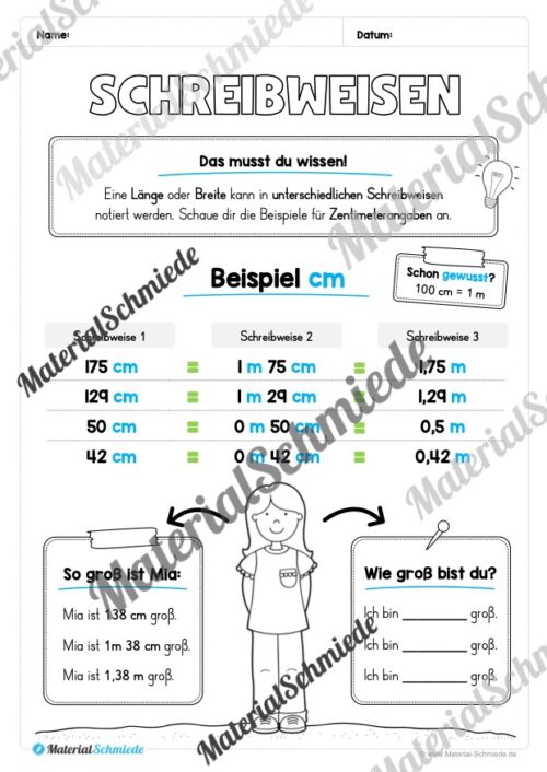 Arbeitsheft Längen: Grundwissen (2. & 3. Klasse) - Arbeitsblatt 05