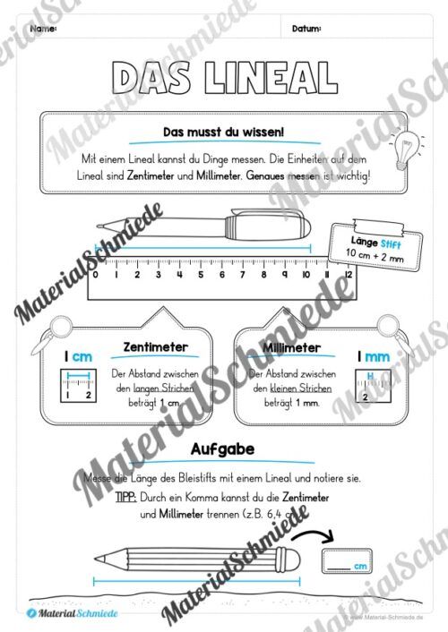 Arbeitsheft Längen: Grundwissen (2. & 3. Klasse) - Arbeitsblatt 06