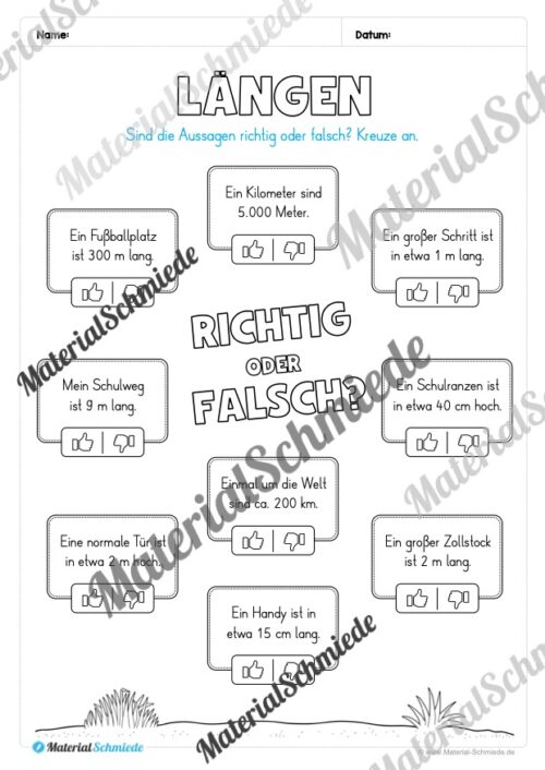 Arbeitsheft Längen: Grundwissen (2. & 3. Klasse) - Arbeitsblatt 11