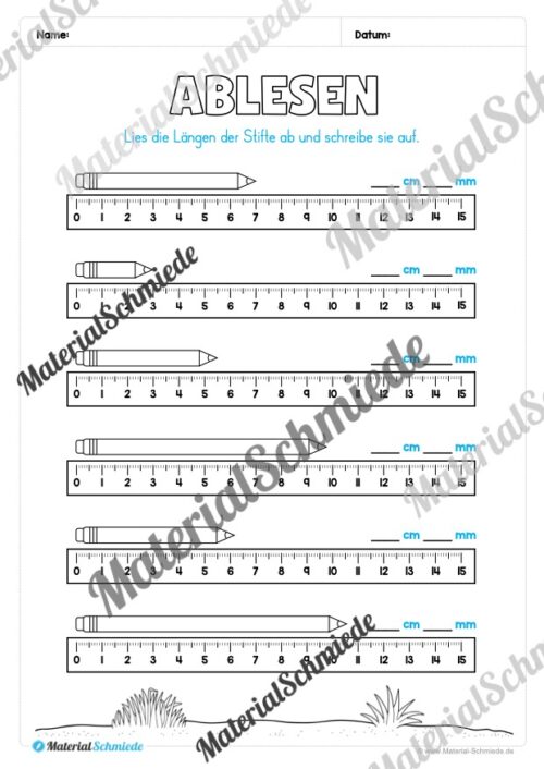 Längen Arbeitsheft: Messen (2. & 3. Klasse) - Arbeitsblatt 04