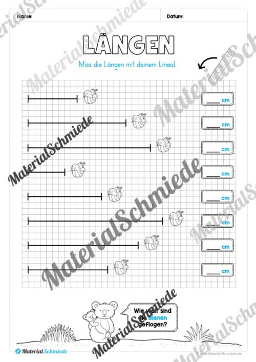 Längen Arbeitsheft: Messen (2. & 3. Klasse) - Arbeitsblatt 05