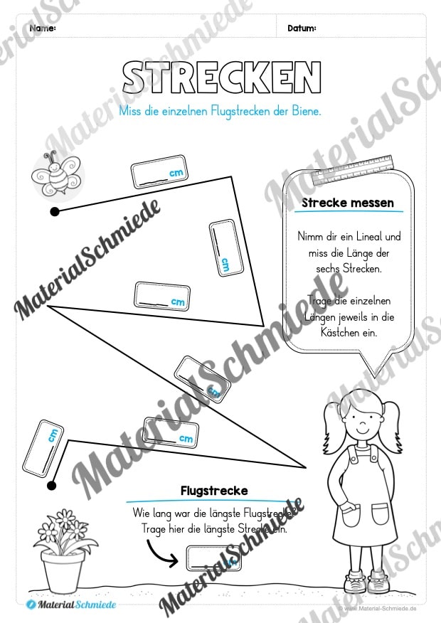 Längen Arbeitsheft: Messen (2. & 3. Klasse) – Arbeitsblatt 06