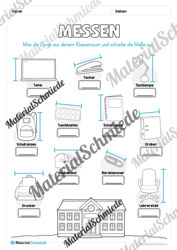 Längen Arbeitsheft: Messen (2. & 3. Klasse) – Arbeitsblatt 08