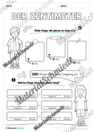 Längen Arbeitsheft: Messen (2. & 3. Klasse) – Arbeitsblatt 10