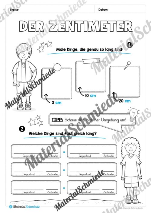 Längen Arbeitsheft: Messen (2. & 3. Klasse) - Arbeitsblatt 10