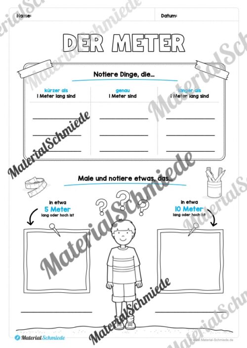 Längen Arbeitsheft: Messen (2. & 3. Klasse) - Arbeitsblatt 11