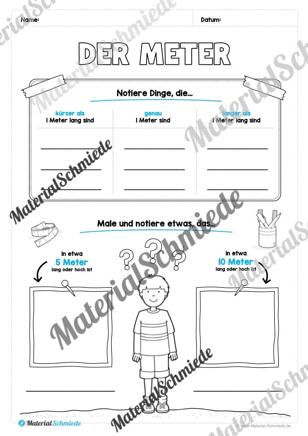 Längen Arbeitsheft: Messen (2. & 3. Klasse) – Arbeitsblatt 11