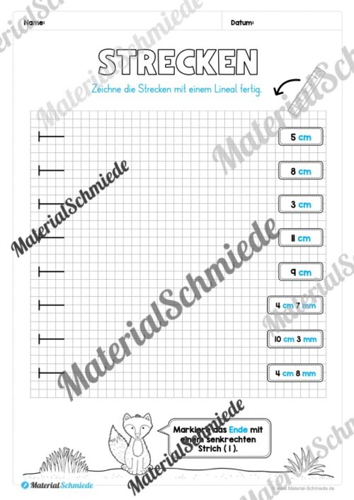 Längen Arbeitsheft: Messen (2. & 3. Klasse) - Arbeitsblatt 13