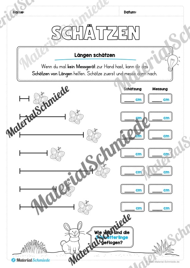 Längen Arbeitsheft: Messen (2. & 3. Klasse) – Arbeitsblatt 14