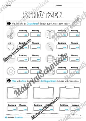 Längen Arbeitsheft: Messen (2. & 3. Klasse) – Arbeitsblatt 15