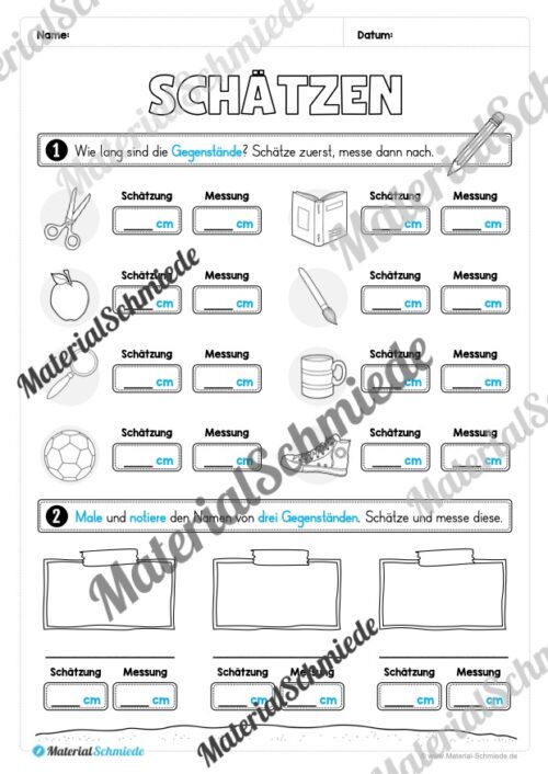 Längen Arbeitsheft: Messen (2. & 3. Klasse) - Arbeitsblatt 15