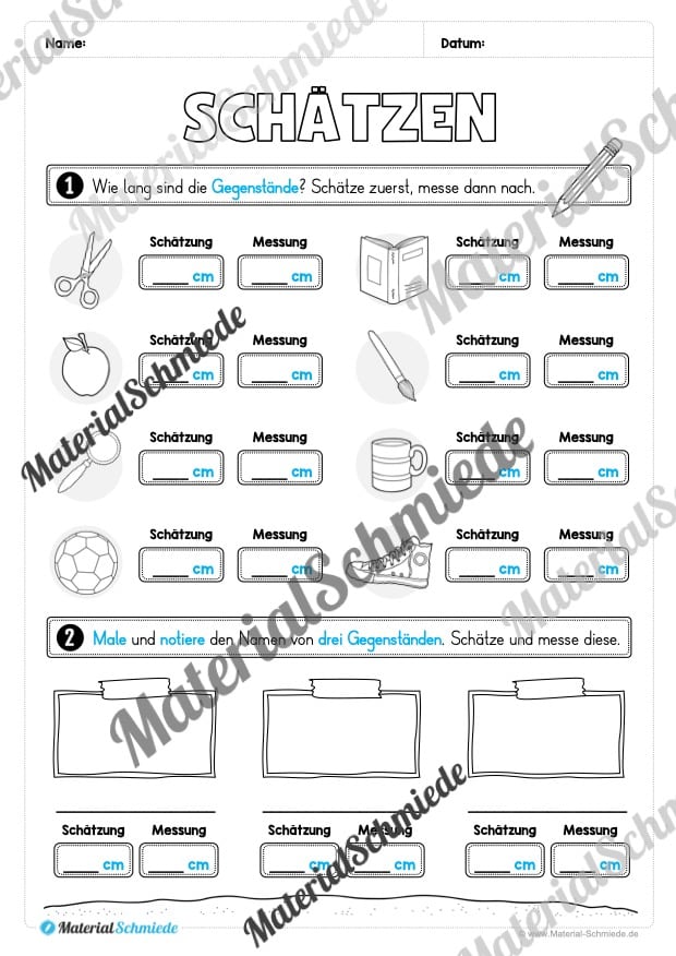Längen Arbeitsheft: Messen (2. & 3. Klasse) – Arbeitsblatt 15