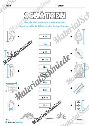 Längen Arbeitsheft: Messen (2. & 3. Klasse) – Arbeitsblatt 16