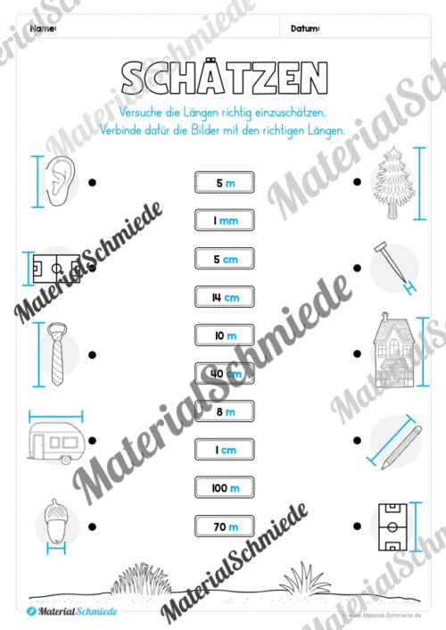 Längen Arbeitsheft: Messen (2. & 3. Klasse) - Arbeitsblatt 16