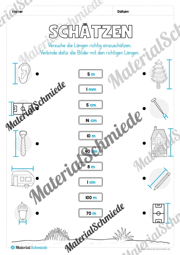 Längen Arbeitsheft: Messen (2. & 3. Klasse) – Arbeitsblatt 16