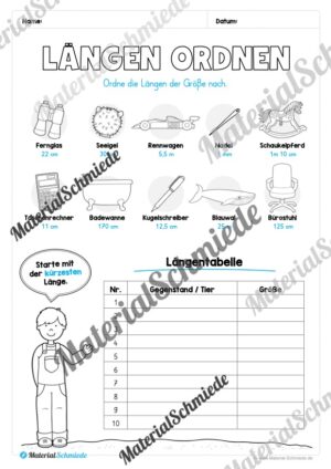 Längen Arbeitsheft: Messen (2. & 3. Klasse) – Arbeitsblatt 18