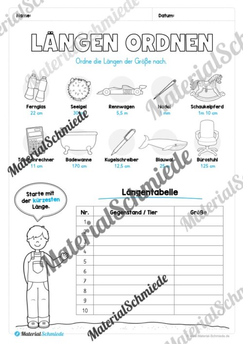 Längen Arbeitsheft: Messen (2. & 3. Klasse) - Arbeitsblatt 18