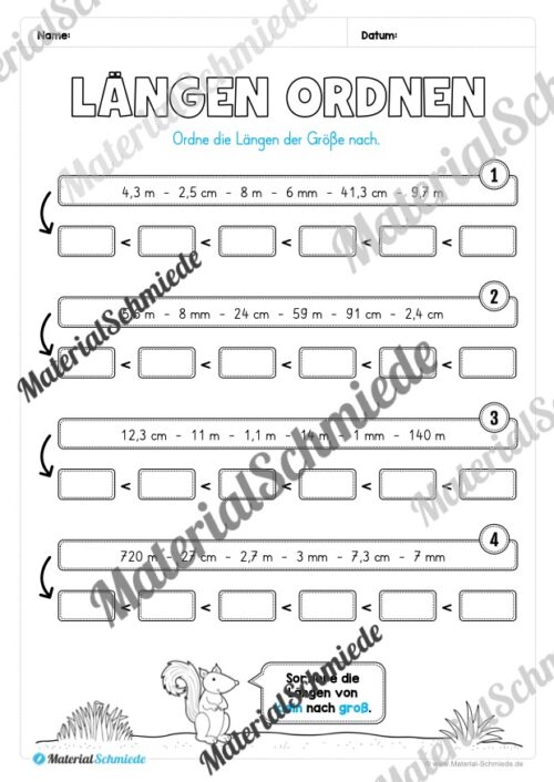 Längen Arbeitsheft: Messen (2. & 3. Klasse) - Arbeitsblatt 19