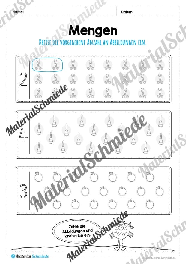 Mengen im Zahlenraum 10 (Vorschau 03)