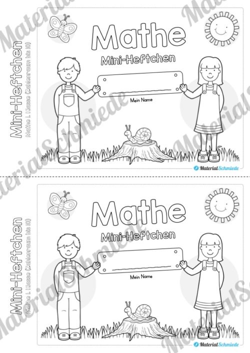Mini-Heft: Mathe für die 1. Klasse - Zahlenraum 10 (Deckblatt)