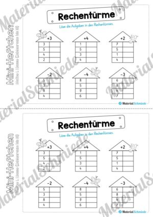 Mini-Heft: Mathe für die 1. Klasse – Zahlenraum 10 (Rechentürme)