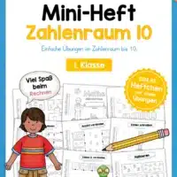 Mini-Heft: Zahlenraum 10 für die 1. Klasse (20 Arbeitsblätter)