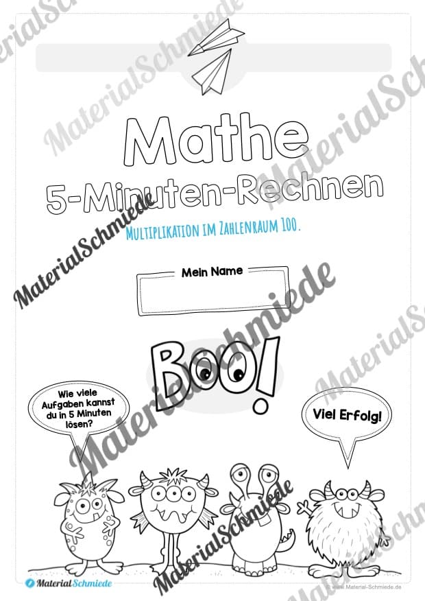 5-Minuten-Rechnen: Multiplikation im Zahlenraum 100 (Vorschau 01)