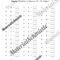 5-Minuten-Rechnen: Multiplikation im Zahlenraum 100 (Vorschau 07)