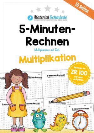 5-Minuten-Rechnen: Multiplikation im Zahlenraum 100 (15 Arbeitsblätter)