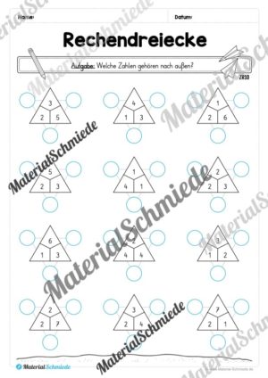 Materialpaket Rechendreiecke: Zahlenraum 10 & 20 (Vorschau 02)