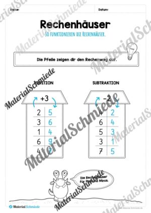 Rechenhäuser im Zahlenraum 10 (Vorschau 02)