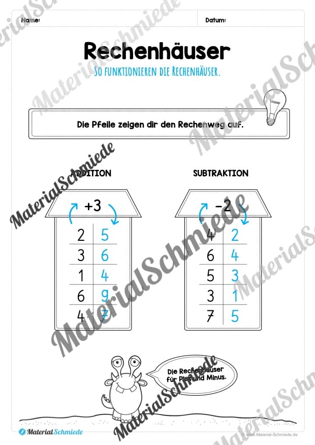 Rechenhäuser im Zahlenraum 10 (Vorschau 02)