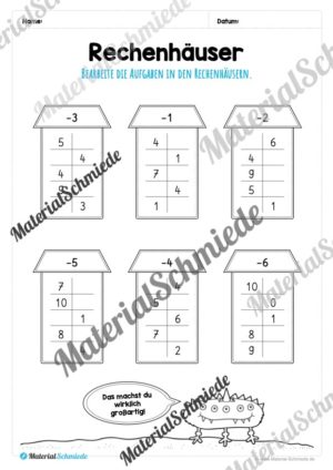 Rechenhäuser im Zahlenraum 10 (Vorschau 13)