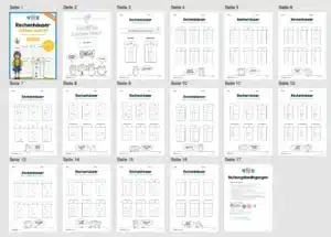 Rechenhäuser im Zahlenraum 10 (15 Arbeitsblätter) – Überblick