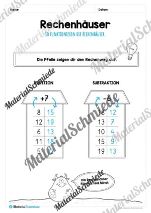 Rechenhäuser im Zahlenraum 20 (Vorschau 02)