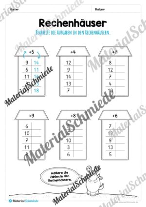 Rechenhäuser im Zahlenraum 20 (Vorschau 03)