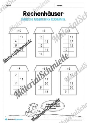 Rechenhäuser im Zahlenraum 20 (Vorschau 08)