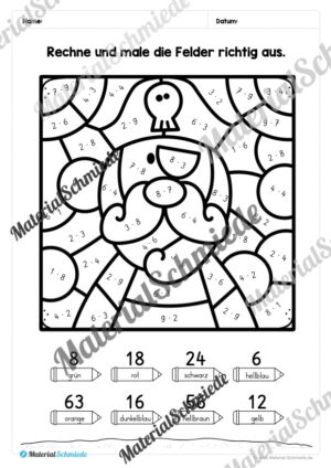 8 Rechenmalblätter: Kleines 1×1 (Vorschau 02)