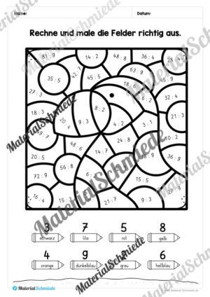 8 Rechenmalblätter: Kleines 1×1 (Vorschau 04)