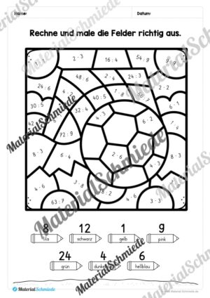 8 Rechenmalblätter: Kleines 1×1 (Vorschau 05)