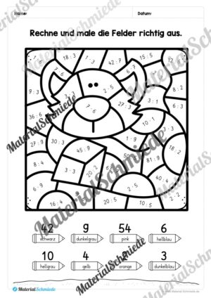 8 Rechenmalblätter: Kleines 1×1 (Vorschau 08)
