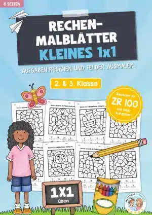8 Rechenmalblätter zum kleinen Einmaleins