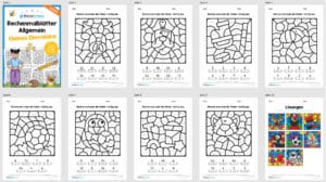 8 Rechenmalblätter: Kleines 1×1 (Überblick)